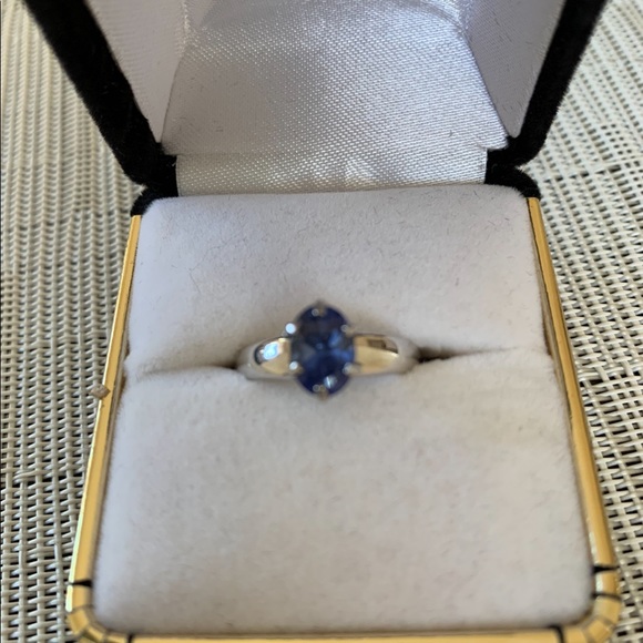 1.50ct Natural Oval Certified Blue Tanzanite Ring - Picture 1 of 7